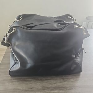 Black Leather Overnight Bag